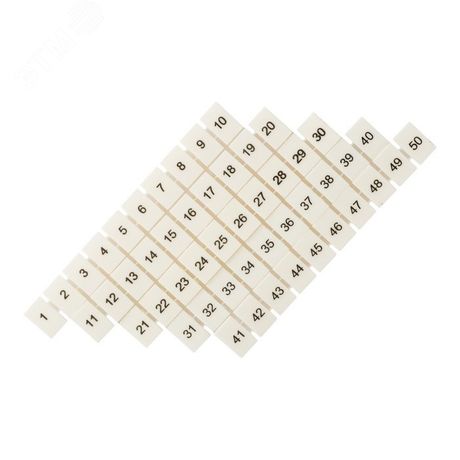 Маркеры для JXB-ST/Push-in 2,5 с нумерацией 1-50 крепления сбоку (100 шт.) EKF - zb-st-2.5-nlpe-1-50