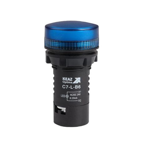 Лампа светодиодная OptiSignal Compact D22 C7-L-B6 синяя 24 В AC/DC XB7EV06BP | 362153 КЭАЗ 362152