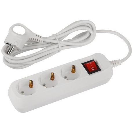 Удлинитель электрический ЭРА UDL-10-330-ES Greenline 3 розетки с заземлением выключателем 3м ПВС 3x0.75мм2 | Б0065047