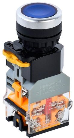 Кнопка D8-11D d22мм 1НО+1НЗ с подсветкой син. KARAT IEK BBT30-11D-3-12-K07