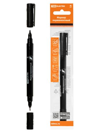 Маркер перманентный двухсторонний 0,4/1 мм, черный (пакет) круглый наконечник | SQ0594-0112 TDM