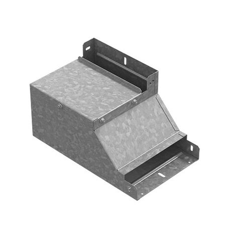 Поворот вертикальный вверх правый к лотку 300х100, толщ. 1,0 мм, Сендзимир цинк, 070431 | ПВП-300х100-1,0-СЦ Ostec