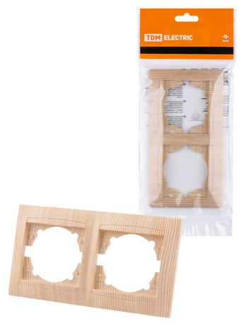 Рамка 2-х постовая горизонтальная сосна "Лама" | SQ1815-0330 TDM