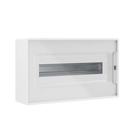 Щиток настенный 18мод. FRAME с прозр. дверцей 2 шинами PEN на 8 и 10 отверст. бел. DKC F18W1WT ДКС