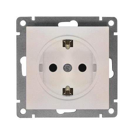 Розетка одноместная UNIVersal серия Афинас/з, с/у, 16А, 220В, жемчуг (еврослот), механизм - A0028-OBr Союз