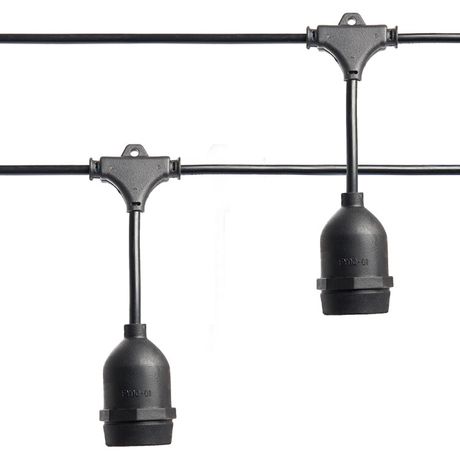 Гирлянда "Евро белт-лайт" на подвесах 230V 50 E27 черный, шаг 50cm, IP 65, 25м +1,5м шнур, CL50-25-1 | 41866 FERON