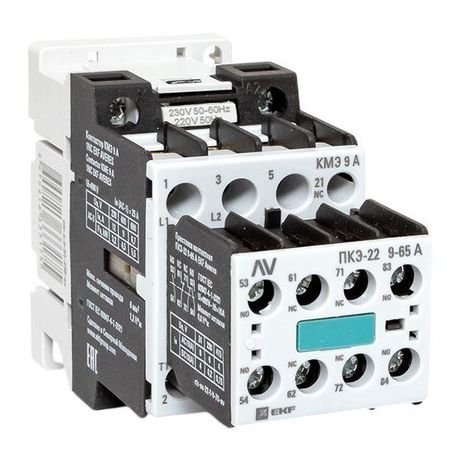 Комплект КМЭ 9А 1NC 230В АС с дополнительными контактами 2НО+2НЗ EKF AVERES | ctr-s-9-01-230-av-22