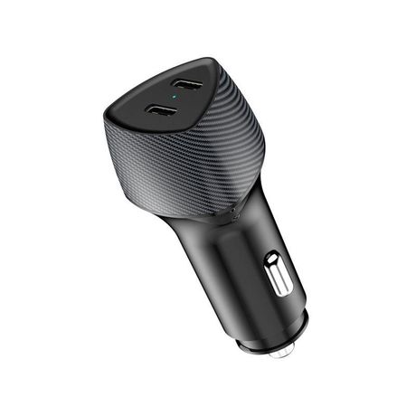 Устройство автомобильное зарядное с двумя портами (USB-C PD + USB-C PD) со световой индикацией, 40Вт, черное - 16-0244 MEET
