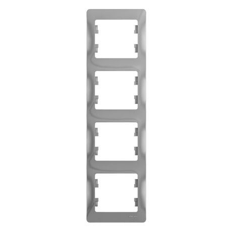 Рамка 4-м Glossa вертикал. алюм. SE GSL000308 APC