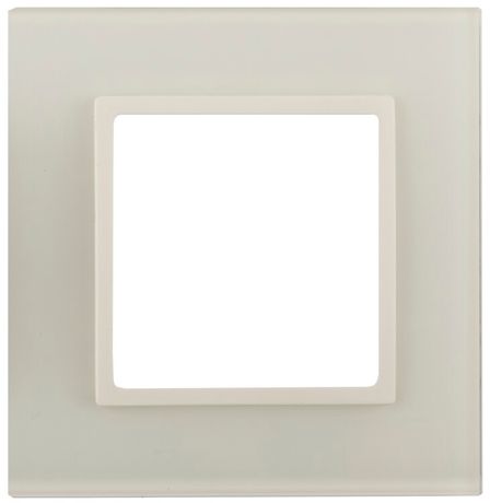 Рамка для розеток и выключателей слоновая кость стекло ЭРА Elegance 14-5101-02 - Б0034471