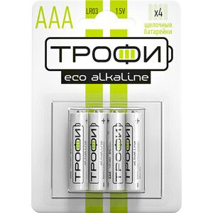 Батарейка щелочная (алкалиновая) LR03-4BL ECO (40/960/37440) (AAA) | Б0017044 ТРОФИ