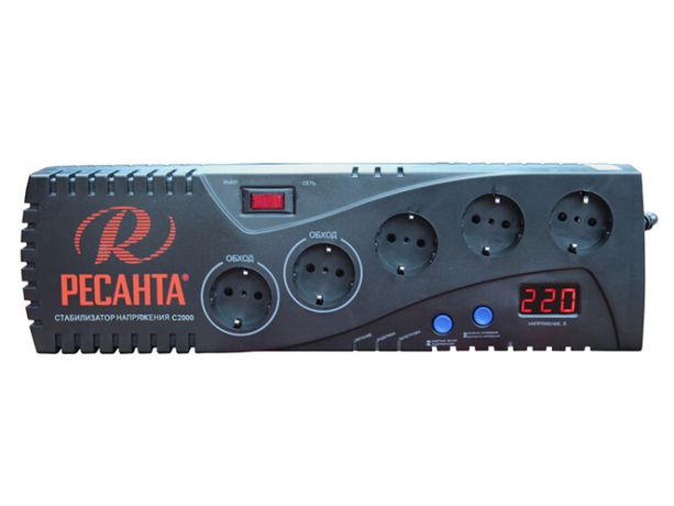 Стабилизатор напряжения С2000 1ф 1.9кВт IP20 бытовой Ресанта 63/6/34 Huter