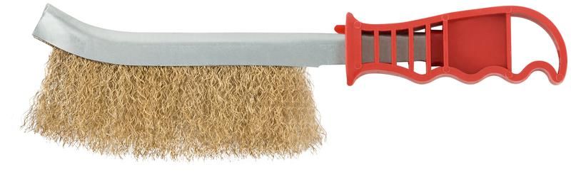 Корщетка с изогнутой пластиковой ручкой латунированная тип В MOS 38423М