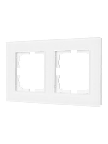 Рамка 2-местн. гориз. VESNA стекло бел. матов. LEZARD 742-5380-147