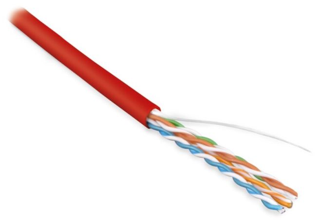 Кабель витая пара неэкранир. U/UTP кат.5E 4 пары 24 AWG ОЖ solid PVC -20град.C-+75град.C UUTP4-C5E-S24-IN-PVC-RD-100 гарантия: 15 лет компонентн. / 25 системн. красн. (уп.100м) Hyperline 443603