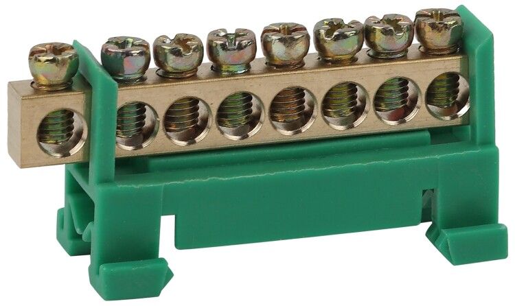 Шина PE "Земля" в изоляторе типа стойка ШНИ 6х9-8-Д-Зеленый (5/200/7200) NO-222-79-1 | Б0044128 ЭРА