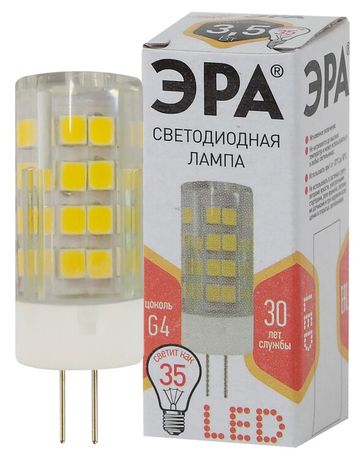 Лампа светодиодная LED 3,5 Вт 280Лм 2700К капсула теплый G4 170-265В JC-3,5W-220V-CER-827-G4 Standart - Б0027855 ЭРА