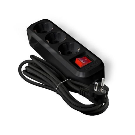 Удлинитель 3х3м с заземл. 16А IP20 S-303 ПВС 3х1 выкл. черн. UNIVersal 2020 Союз