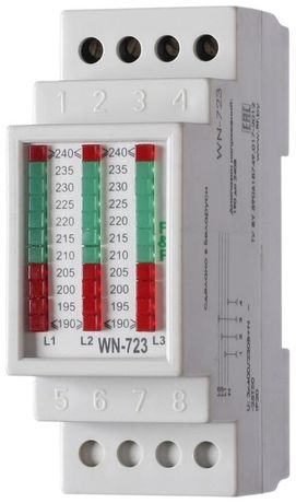 Указатель напряжения WN-723 (3ф светодиод. шкала 35мм 3х400/230+N IP20 монтаж на DIN-рейке) F&F EA04.007.005 Евроавтоматика