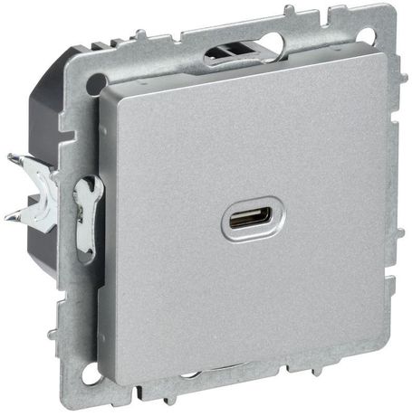 Розетка СП BRITE РЮ12-1-БрА USB C 65Вт высокоскор. заряд. алюм. IEK BR-U13-065-K47