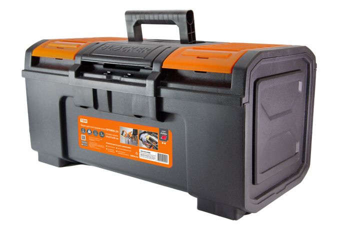 Ящик для инструментов ПРОФИ-24, 59х27х26 см, усилен., замок-автомат, лоток, органайзеры, «Рубин» | SQ1032-0206 TDM