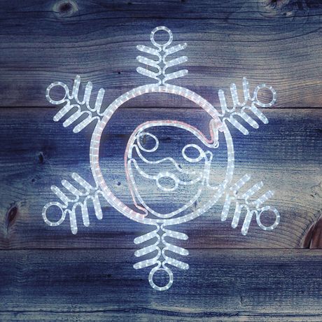 Фигура профессиональная Снежинка с Дедом морозом 107х95см 14м дюралайт - 501-339 NEON-NIGHT