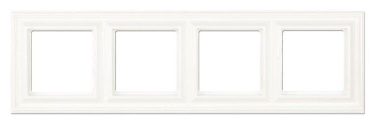 Рамка 4-местная для вертикальной и горизонтальной установки. Серия- Eco DECO. Материал- термопласт. Цвет- белый - EPD484WW JUNG