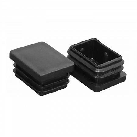 Заглушка внутренняя для трубы 20х40мм, черн.пластик, (4 шт) - пакет | 150031 Tech-KREP