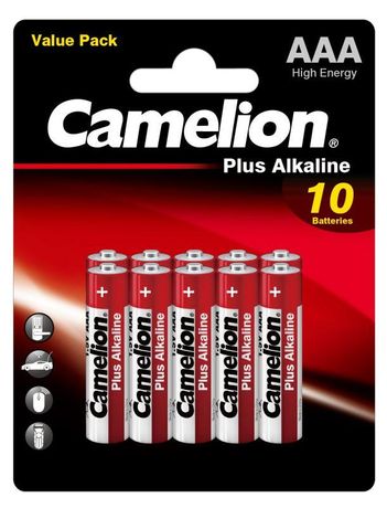 Элемент питания алкалиновый AAA/LR03 1.5В Plus Alkaline BL10 (уп.10шт) Camelion 14853