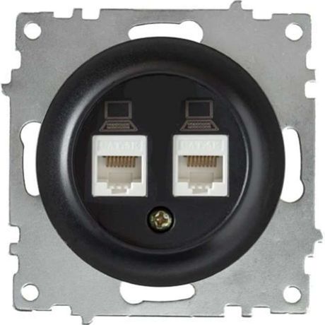 Механизм розетки комп. 2-м СП Florence RJ45 кат.5e черн. 1E20901303 OneKeyElectro 2172818 ССТ