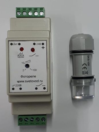 Реле сумеречное SV.TW-1 на DIN-рейку с фотодатчиком Световод БУ.014.01