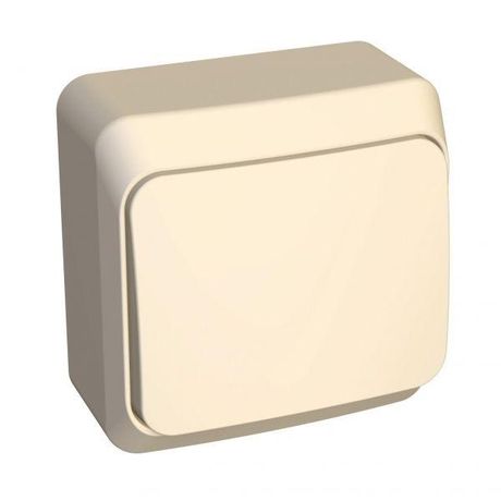 Выключатель кнопочный 1-кл. ОП Этюд 10А IP20 с самовозвратом крем. SE KA10-001K APC