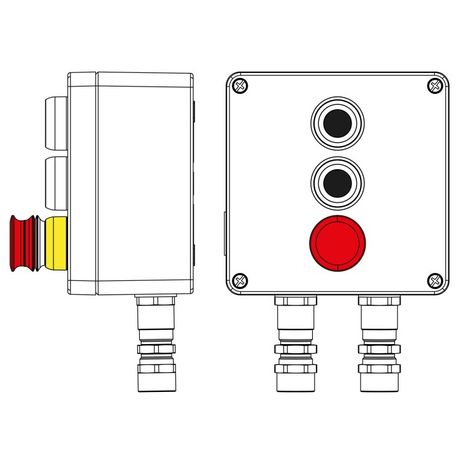 Взрывозащищенный пост управления из алюминия CPE-A-17-(2xP1B(11)-1xP3E(11))-2xKA2MHK(C)1Ex d e IIC Т5 Gb / Ex tb IIIC T95°C Db IP66 - 2201.171.22.11F ДКС