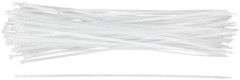Хомуты нейлоновые, белые для проводов, 50 шт., 400X4 - 60425 РОС