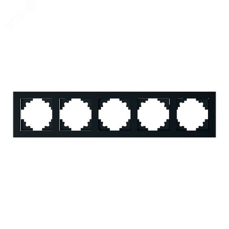 Рамка горизонтальная 5-местная, серия Катрин, GFR00-7005-05, черный | 39641 STEKKER FERON GFR00-7005-05