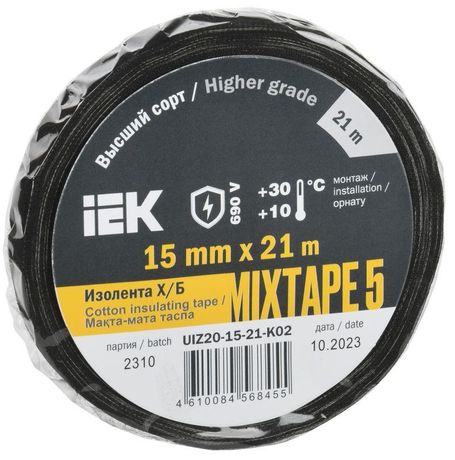 Изолента Х/Б MIXTAPE 5 15мм 21м | UIZ20-15-21-K02 IEK