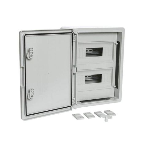 Корпус пластиковый распределительный ЩРН-24 IP65 серая дверь 400х300х170 | PR08.26499 Промрукав Строитель