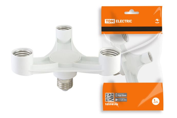 Переходник Е27-3хЕ27, белый, | SQ0335-1016 TDM
