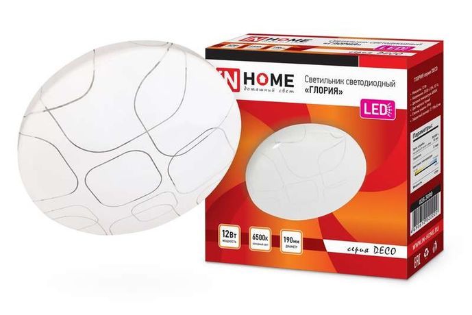 Светильник светодиодный серии DECO 12Вт 230В 6500К 780лм 190х65мм ГЛОРИЯ | 4690612022222 IN HOME