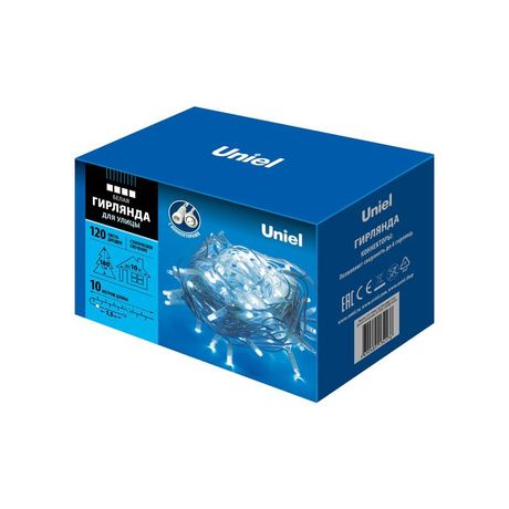 Гирлянда светодиодная со статическим свечением 10м Соединяемая 120 светодиодов Белый свет Провод ULD-S1000-120/SWK WHITE IP67 - UL-00007204 Uniel