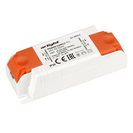 Блок питания ARJ-KE30300 (9W, 300mA) (ARL, IP20 Пластик, 5 лет) - 025713 Arlight
