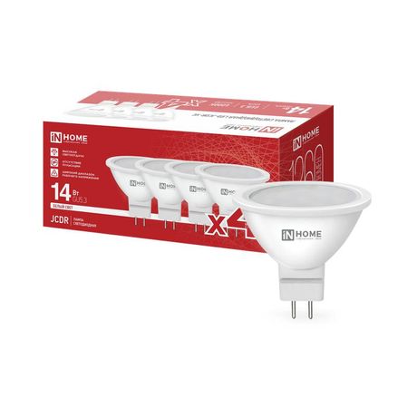 Лампа светодиодная LED-JCDR-VC 4PACK 14Вт 230В GU5.3 4000К 1260Лм (4шт./упак) IN HOME - 4690612063157 IN HOME арт. 4690612063157