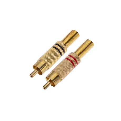 Разъем штекер RCA металл пайка ZN чёрный/красный GOLD PROCONNECT | 14-0405-1 MEET