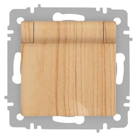 Розетка однофазная скрытого монтажа, в рамку с заземлением без шторок сосна крышкой 16А 250В IP20 винтовые зажимы 6-203-11 Intro Accent - Б0063479 ЭРА