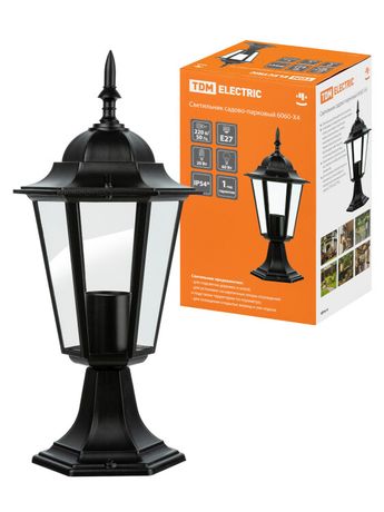 Светильник садово-парковый ЛБУ 6060-04 60Вт ЛН/КЛЛ/LED E27 IP33 шестигранник, стойка | SQ0330-0004 TDM