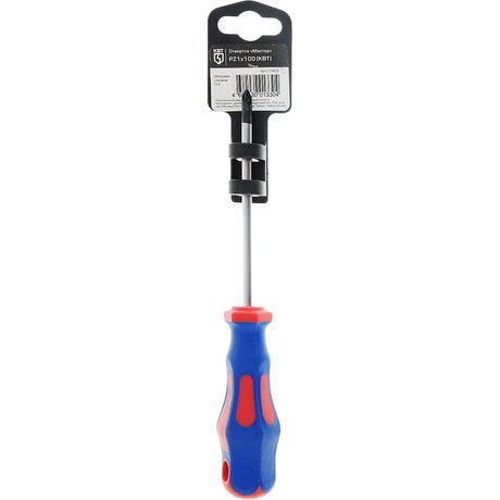 Отвертка крестовая PZ1х100 серия МАСТЕР для проведения слесарно-монтажных работ - 77403 КВТ