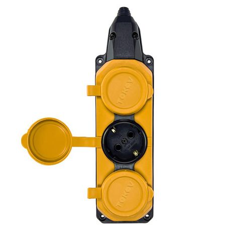 Колодка удлинителя 3-м с заземл. 16А IP44 каучук желт. TOKOV TKE-C07-KK3-Z ELECTRIC