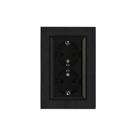 Розетка 2-я Karea LINE STAR с заземл. чер. Makel 86054082