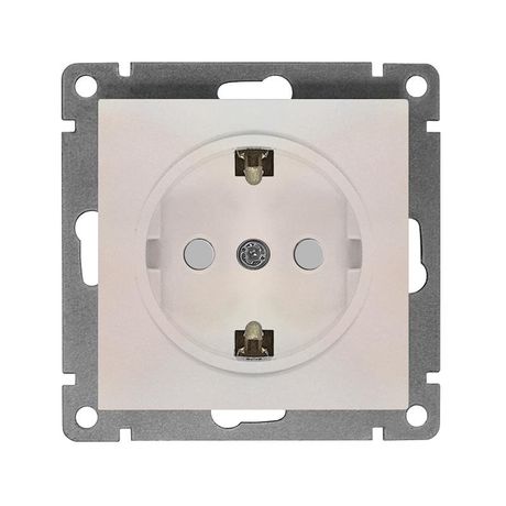 Розетка одноместная UNIVersal серия Афина с/з, с/у, з/ш, 16А, 220В, жемчуг (еврослот), механизм - A0049-OBr Союз