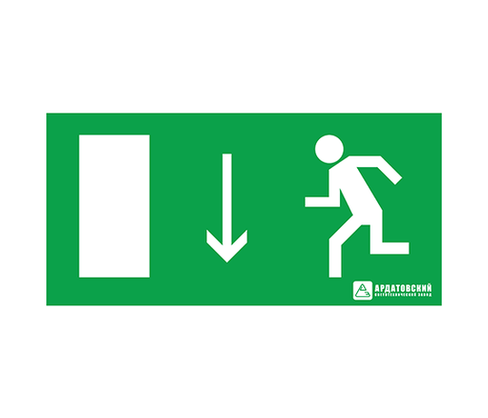 Пиктограмма (наклейка) "Указатель двери эвакуационного выхода (левосторонний)" (200х100) | 1007100200 АСТЗ Ардатов